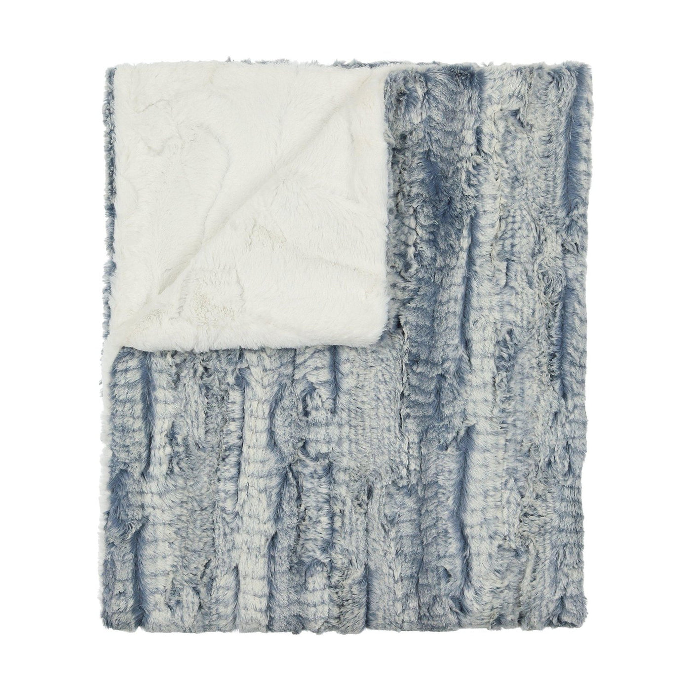 Peluche Blue Stone and Natural Lux Fur Blanket Peluche Blue Stone and Natural Lux Fur Blanket
