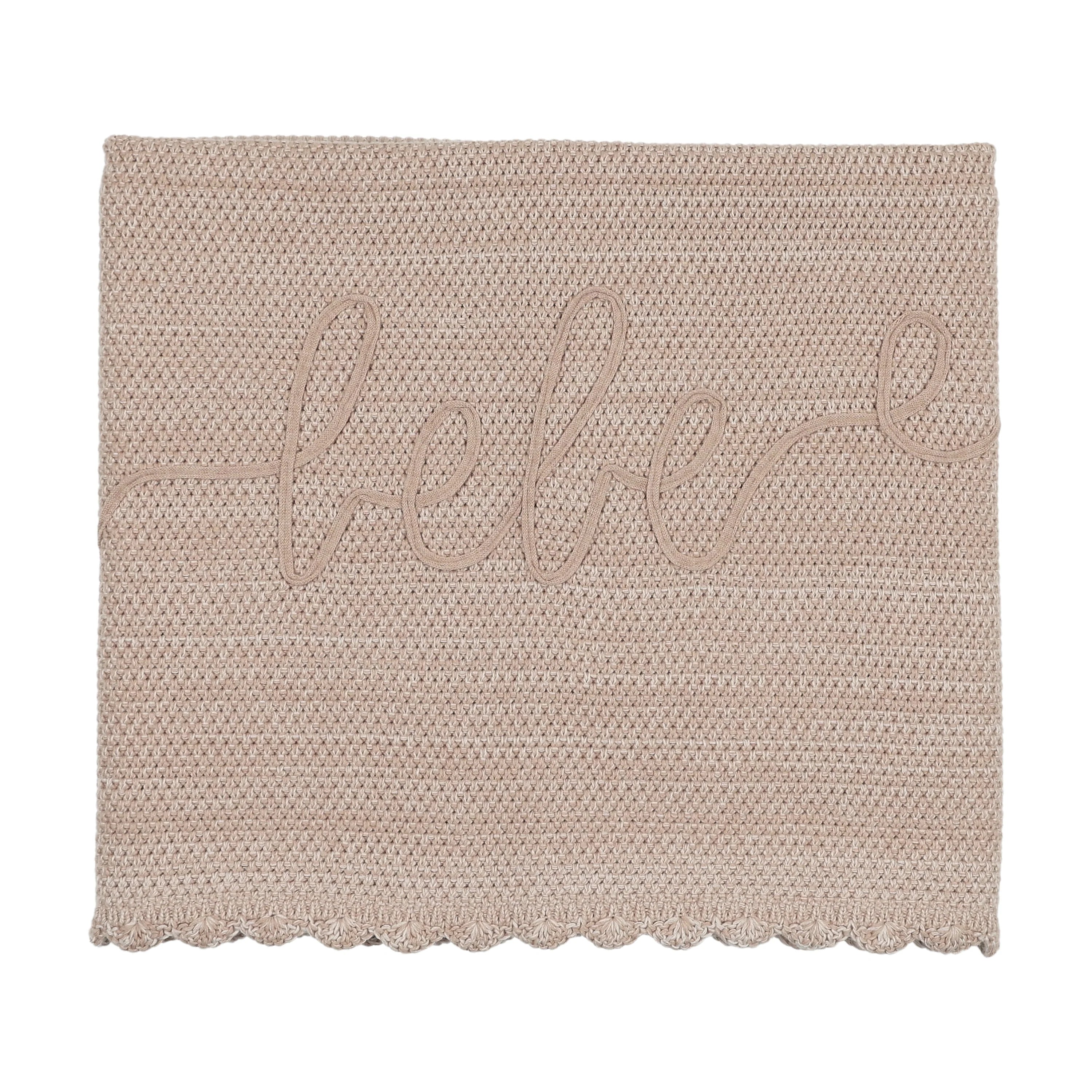 Peluche Scalloped taupe mélange bebe blanket