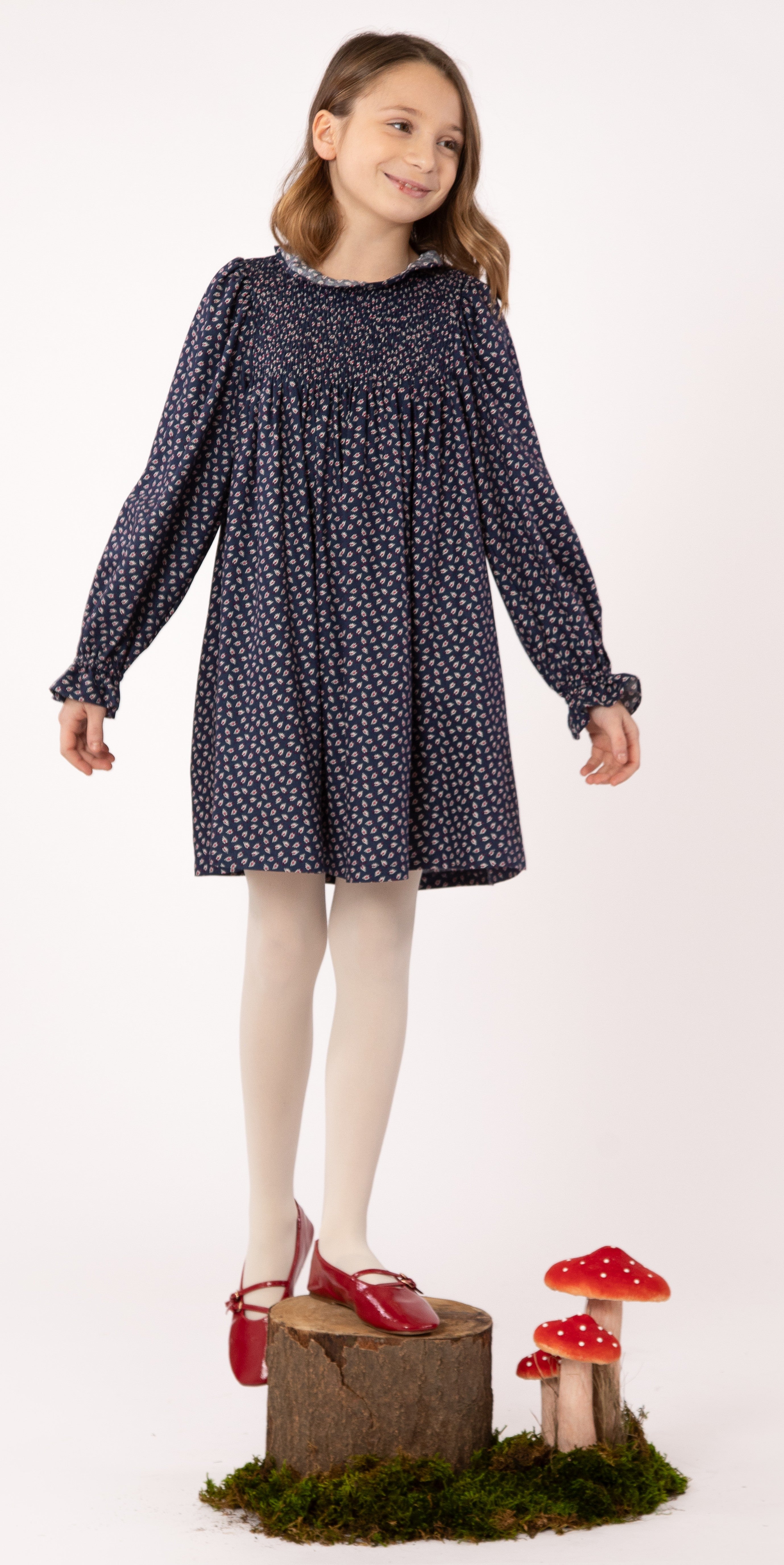 Piccola Ludo Smock ruffle dress
