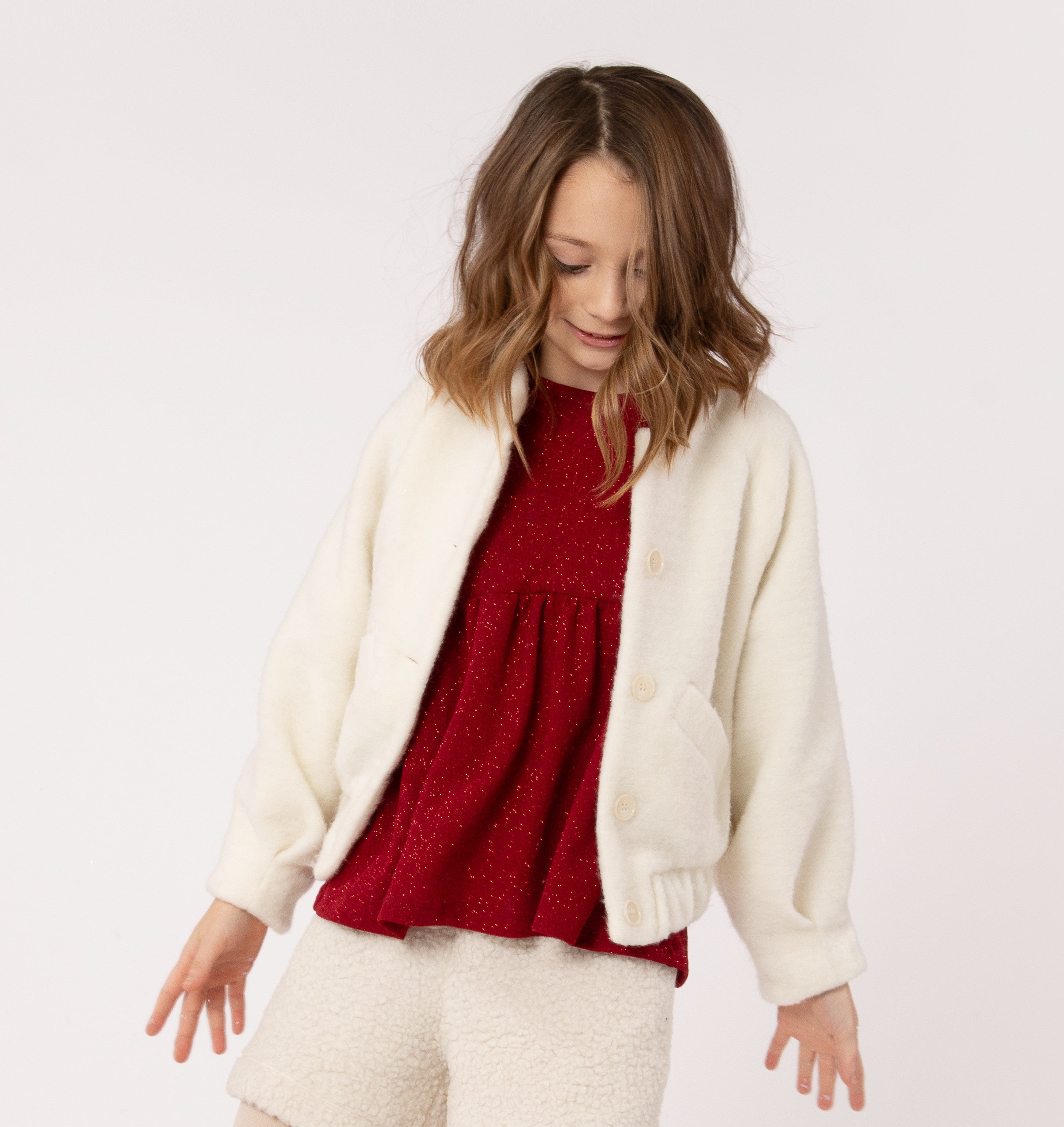 Piccola Ludo Fur white jacket