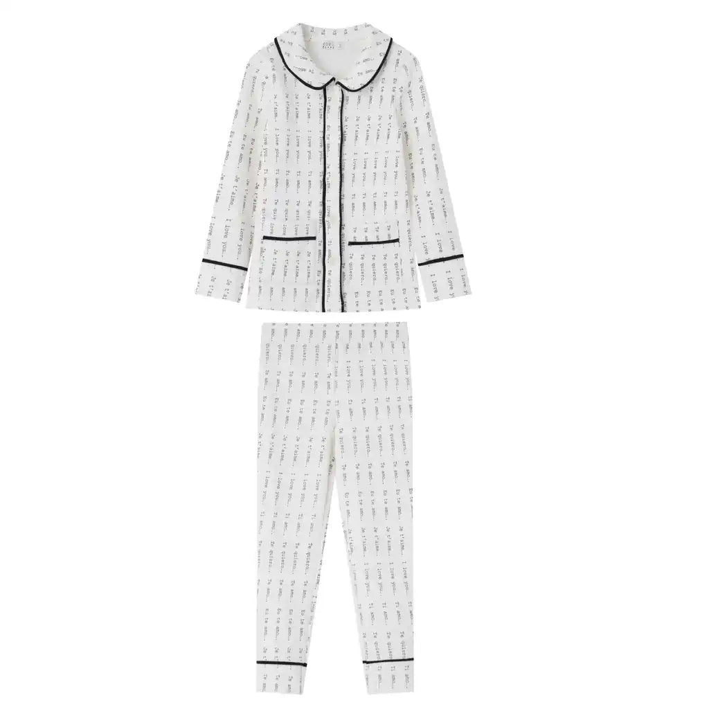 Coco Blanc Printed blue collar pajamas - Flying Colors