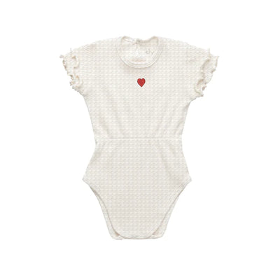 Heart ivory romper by Ely's & Co