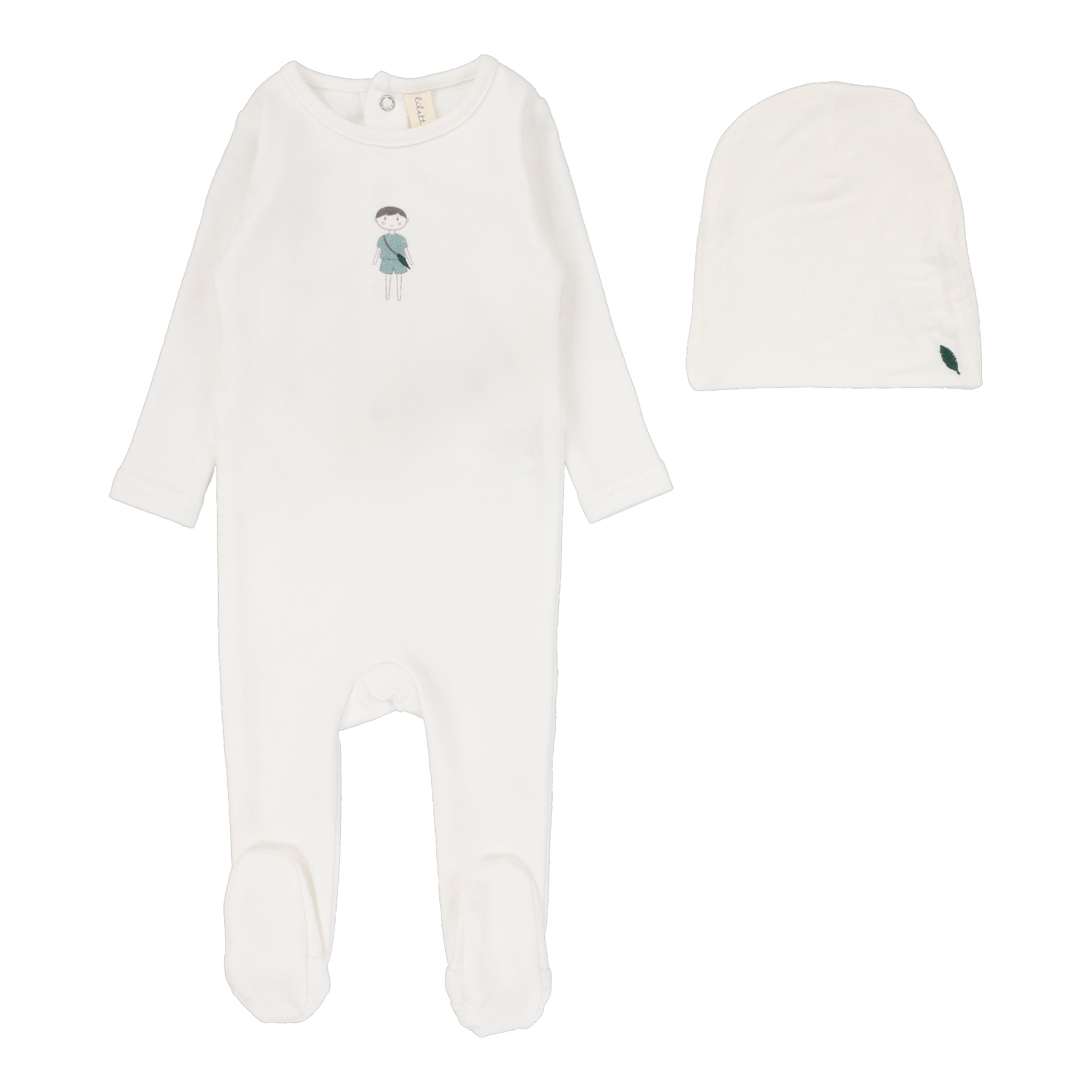Doll white footie set by Lilette