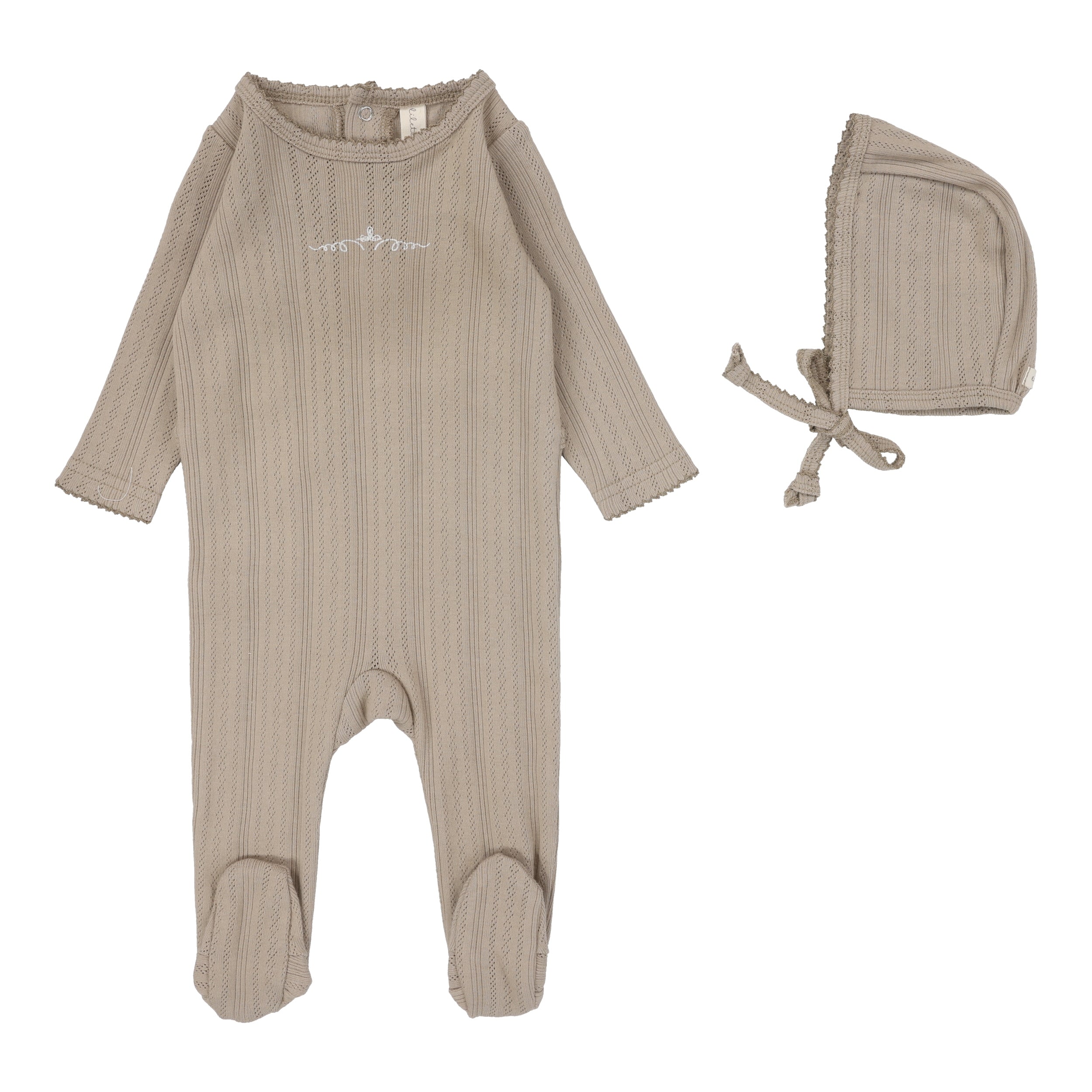 Lilette Graphic oat crown footie set