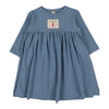 Patch blue 3 quarter sleeve dress by Lil Leggs
