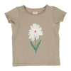 Flower taupe short sleeve tee by Lil Leggs