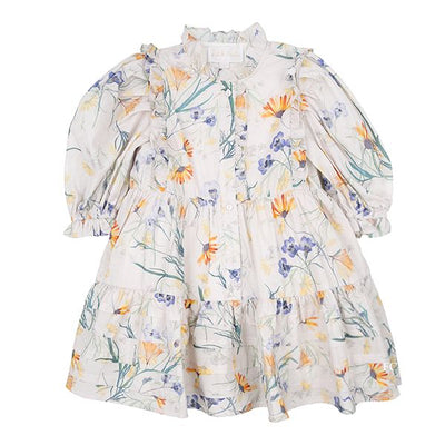 Scallop spring print voile dress by Petite Amalie