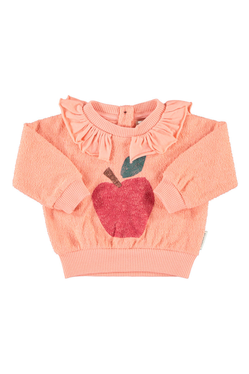 Piupiuchick Apple print pink collar sweatshirt - Flying Colors
