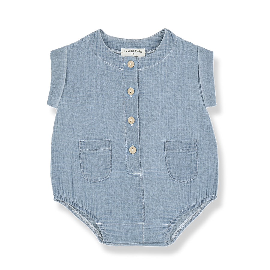 1+ in the Family Carlo Romper - Denim 1+ in the Family Carlo Romper - Denim