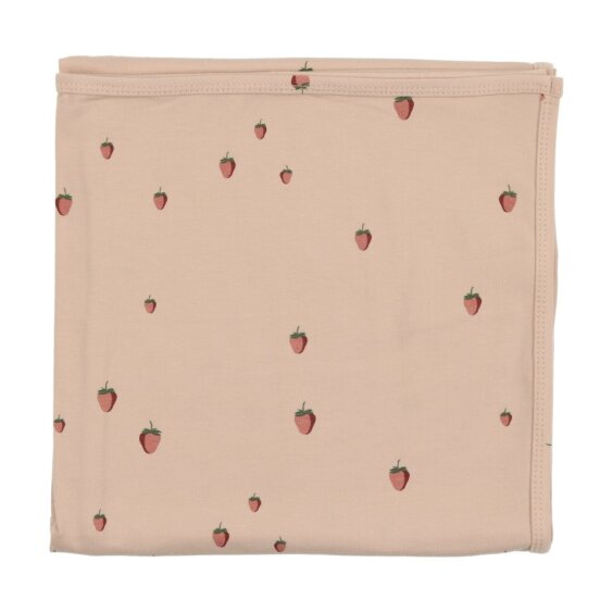 Strawberry printed peach blanket by Lilette