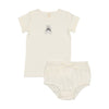Embroidered white bear bloomer set by Lilette