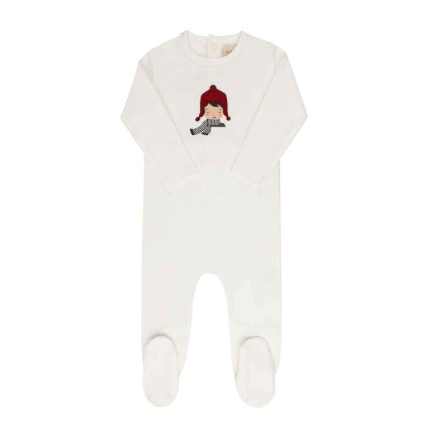 Ely's & Co Autumn kids ivory/blue footie + beanie