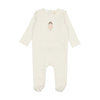 Embroidered white doll footie by Lilette
