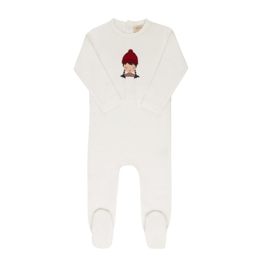 Ely's & Co Autumn kids ivory/pink footie + beanie