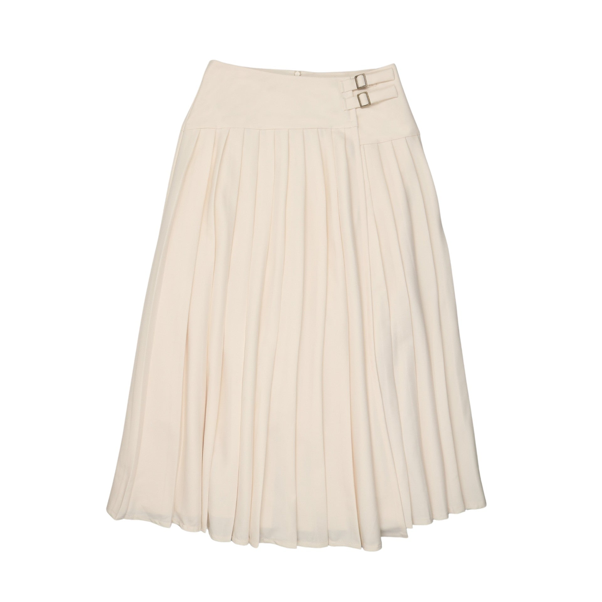 Coco Blanc Pleated Buckle Skirt - Cream