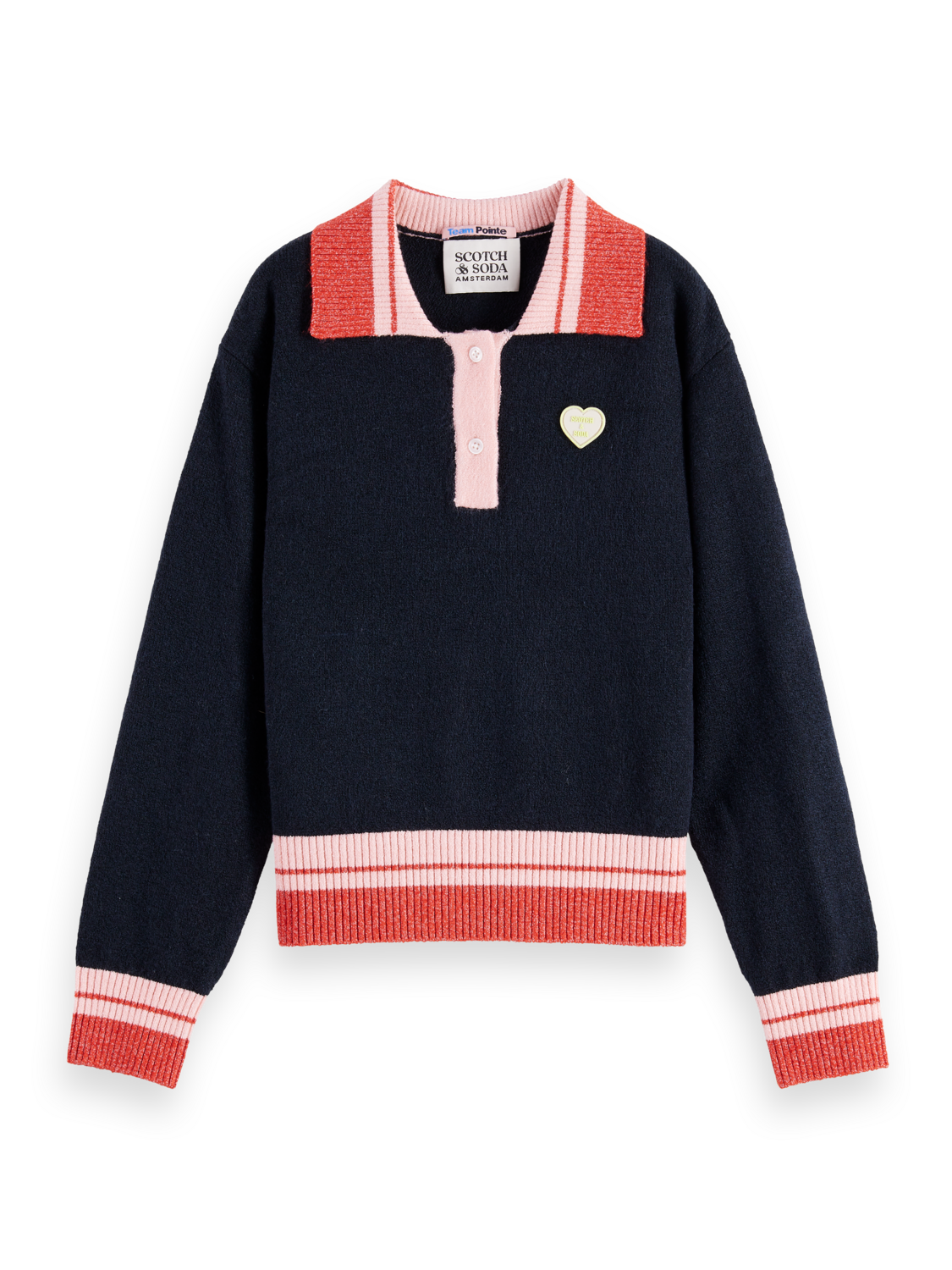 Scotch & Soda Sporty Contrast Collar Sweater