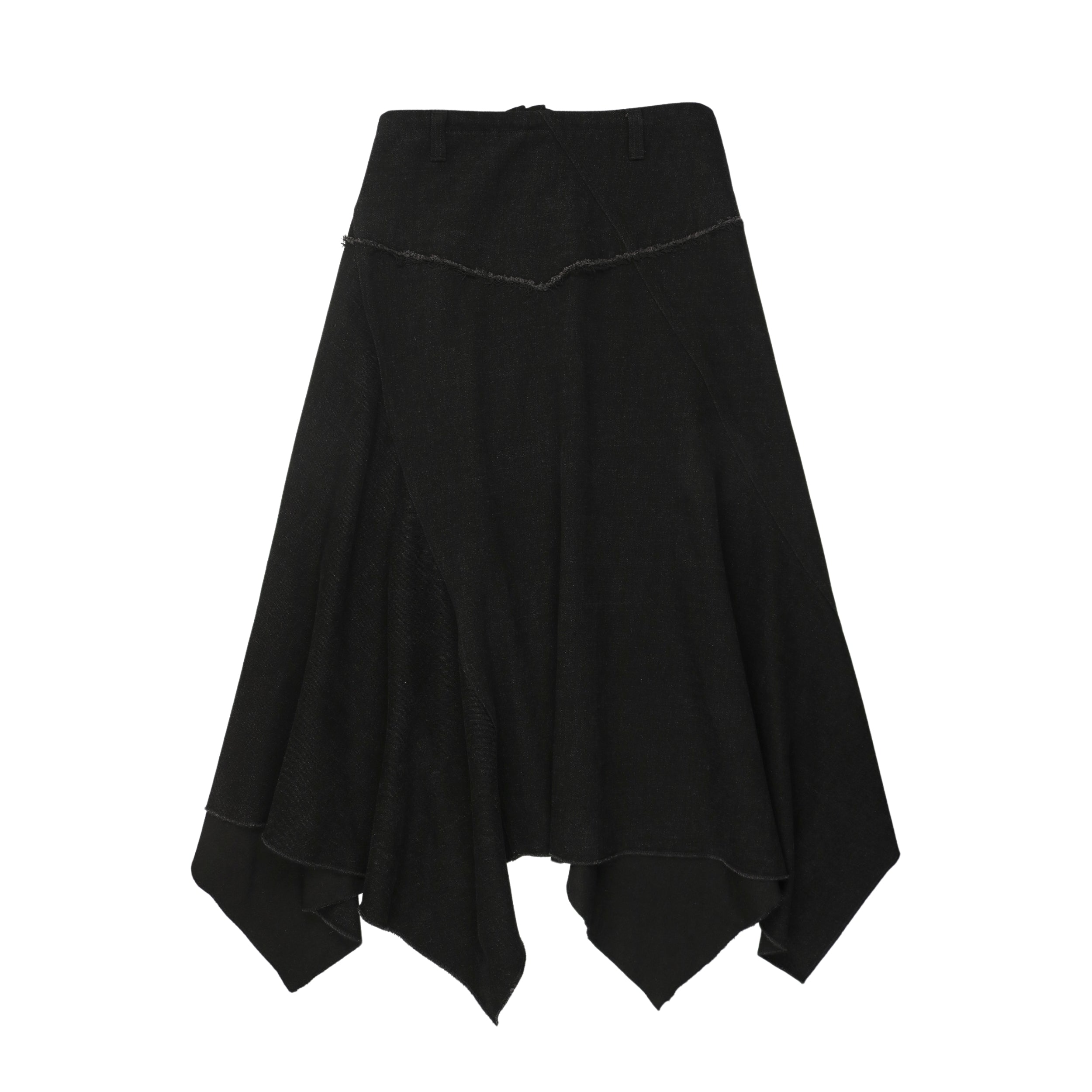 Urban Edge Uneven black denim skirt