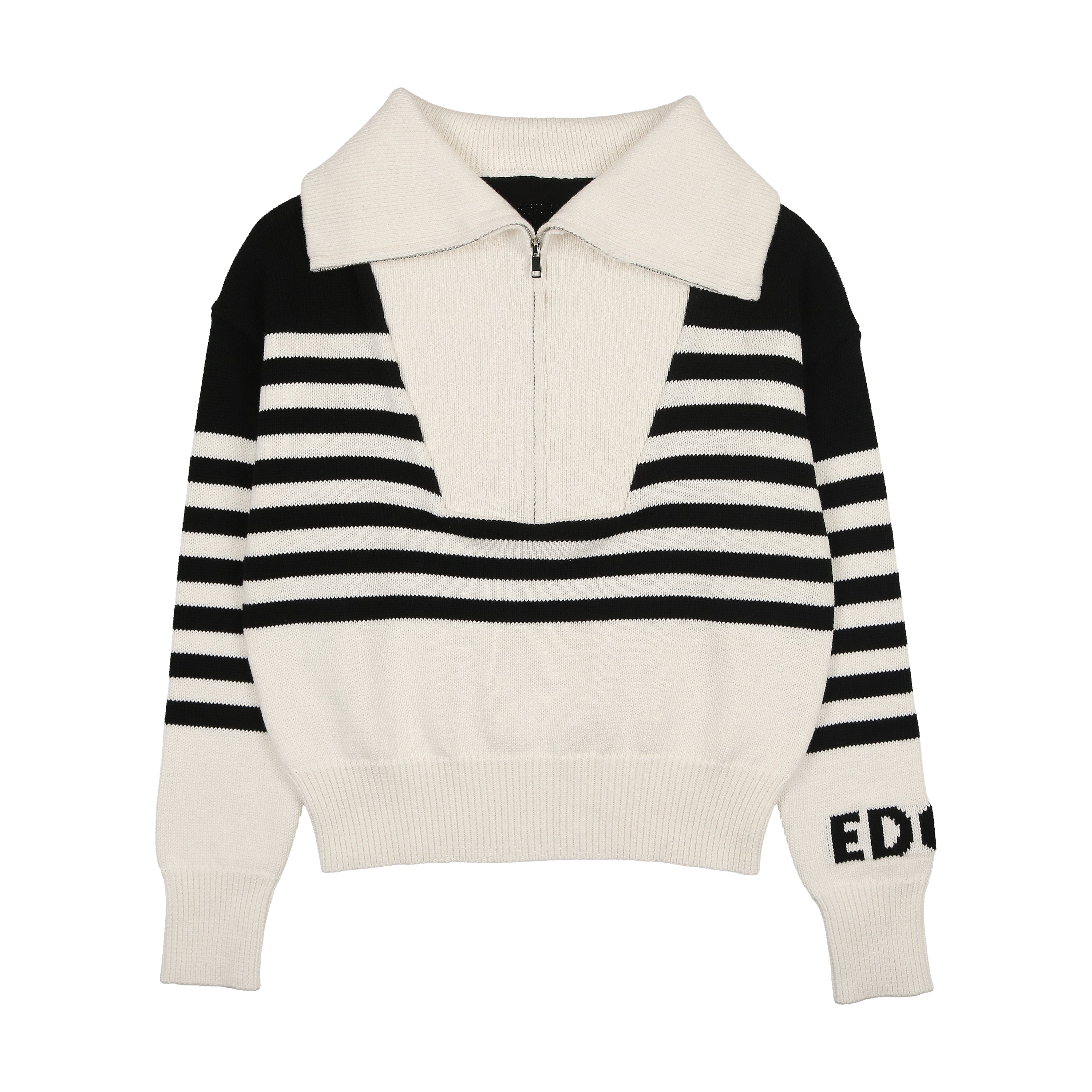 Urban Edge Striped half zip sweater