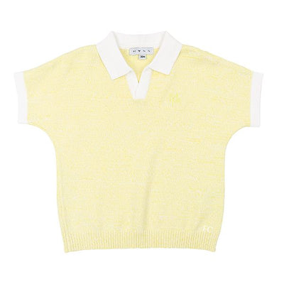 Contrast trim yellow/white top by Mann