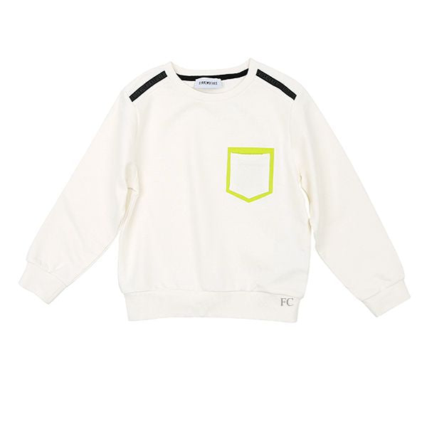 Cream Neon Pocket sweatshirt by Bikkembergs