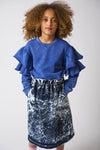 Follies blue stained skirt by Loud