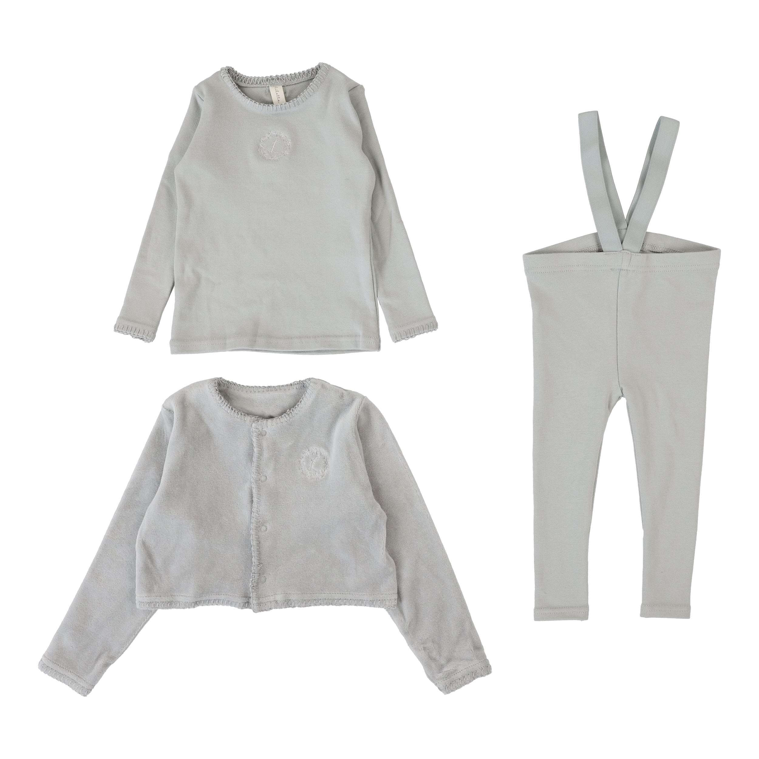 Lilette Velour cardi dusty blue lounge set
