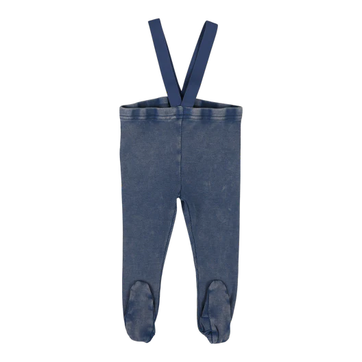 Lil Legs Footed suspender blue wash leggings