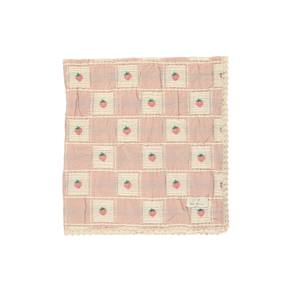 Bebe Organic Strawberry patchwork blanket - Flying Colors