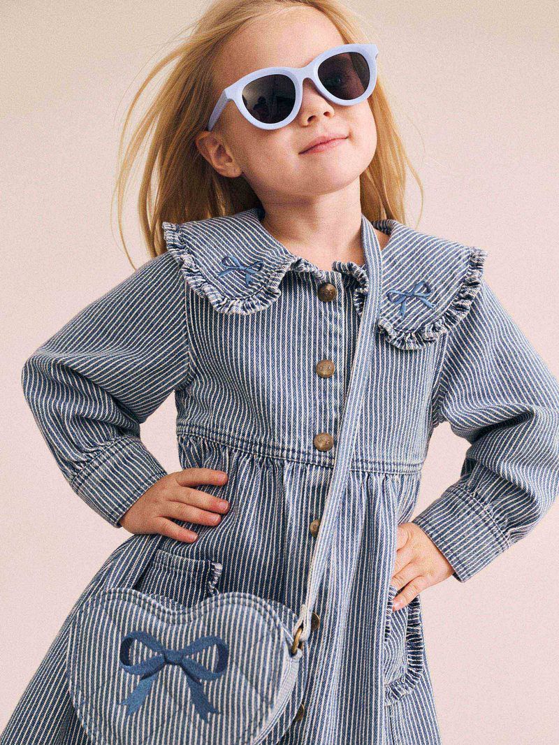 Hux Baby Vintage Bow Collar Denim Dress – Flying Colors Hux Baby Vintage Bow Collar Denim Dress – Flying Colors