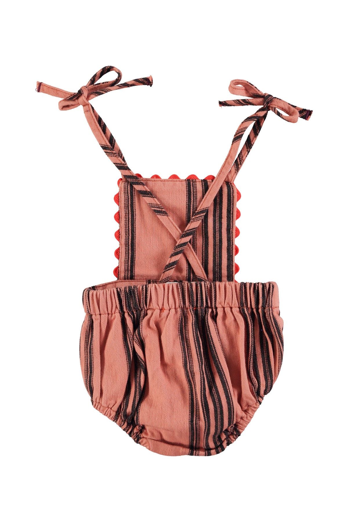 Piupiuchick Pink with black stripes romper
