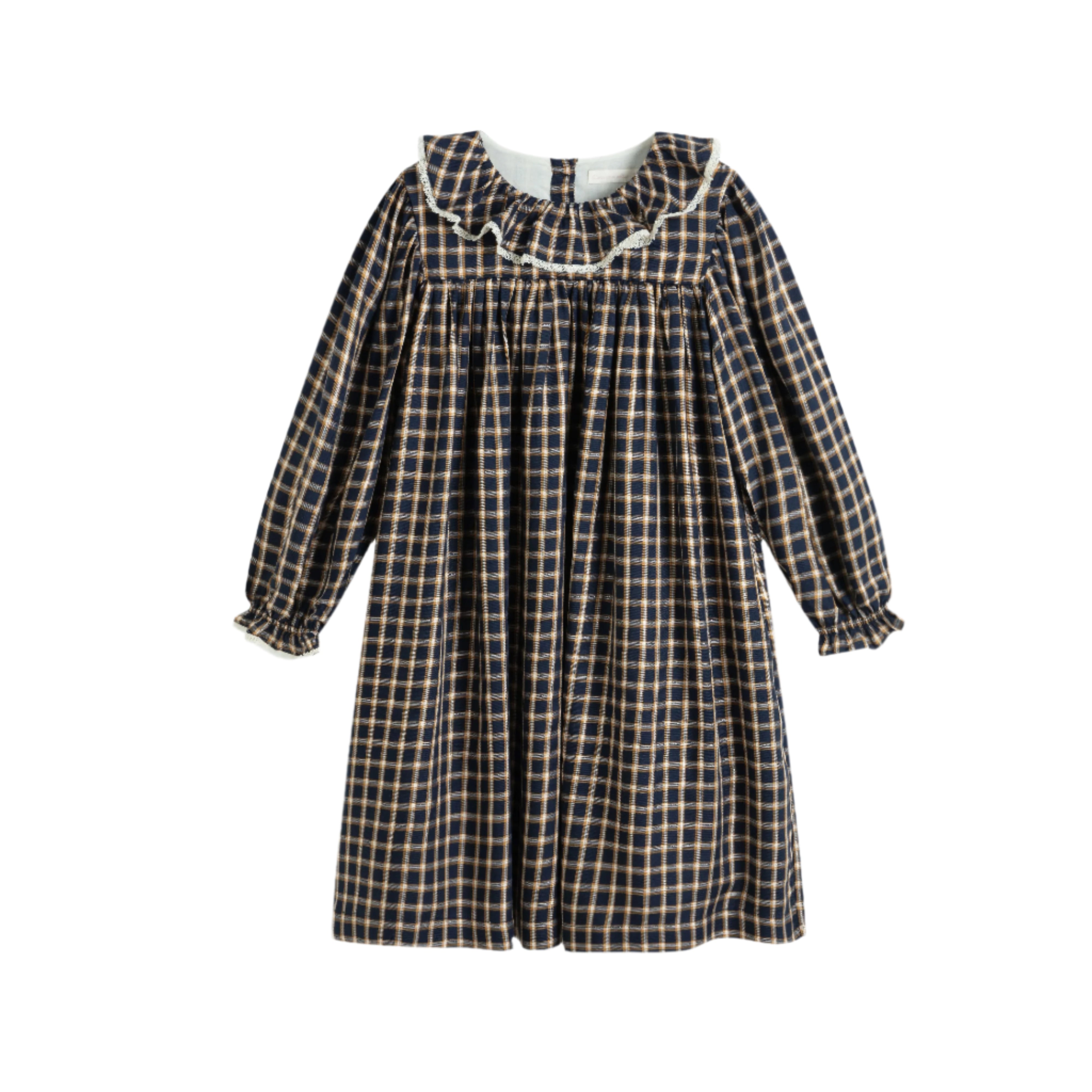 C'era Una Volta Sophie blue check lurex dress