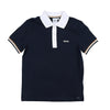 Navy with white collar polo by Hugo Boss