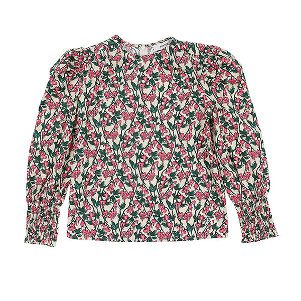 Rose with blue green floral design top by Porter - Flying Colors