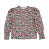 Rose with blue green floral design top by Porter