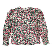 Rose with blue green floral design top by Porter - Flying Colors