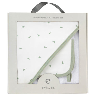 Pears Hooded Towel with Washcloth by Ely's & Co