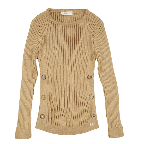 Beige button sweater top by Alitsa