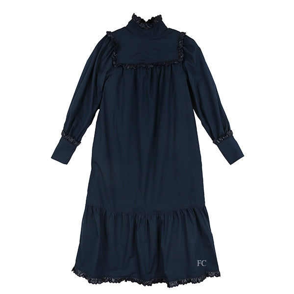 Poplin dress with embroidered ruffles by Venera Arapu - Flying Colors