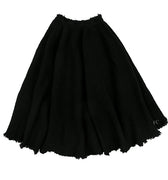 Fringed waffle cotton skirt by Venera Arapu - Flying Colors
