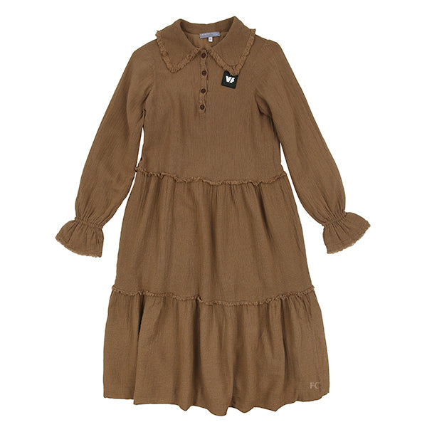 Brown fringed washed dress by Venera Arapu - Flying Colors