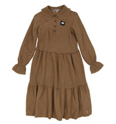 Brown fringed washed dress by Venera Arapu - Flying Colors
