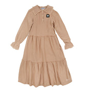 Nude fringed washed dress by Venera Arapu - Flying Colors