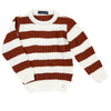 Burnt Cream Striped Sweater By Manuell & Frank