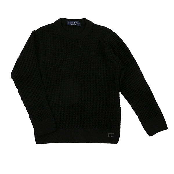 Black Waffle Sweater By Manuell & Frank