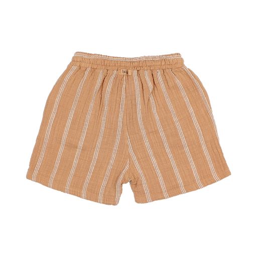 Caramel bermuda stripe shorts by Buho