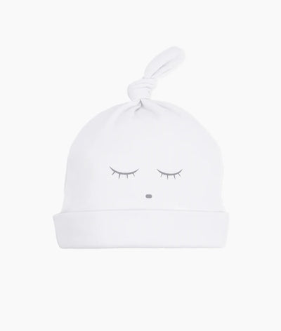 Sleeping cutie white footie + hat by Livly