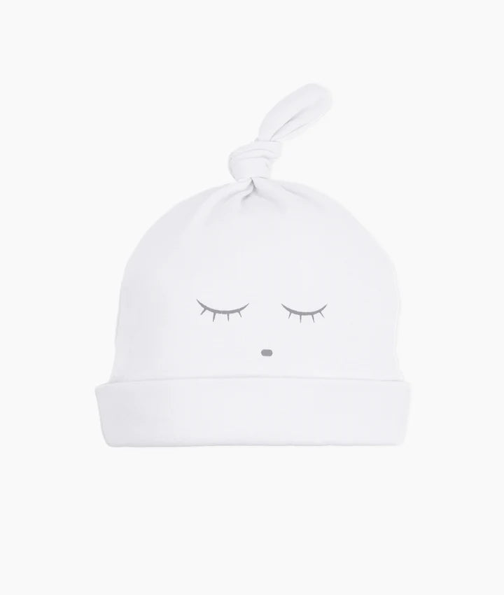 Sleeping cutie white footie + hat by Livly