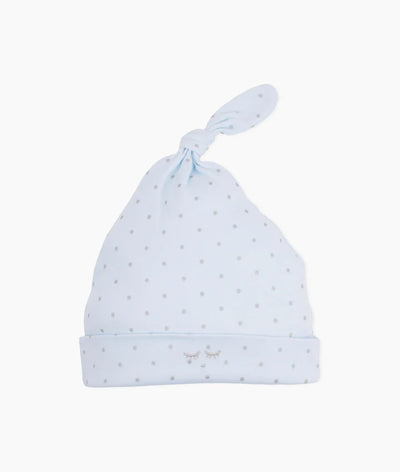 Silver dots blue footie + hat by Livly
