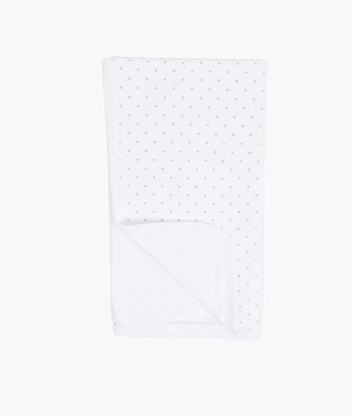 Silver dots white blanket by Livly