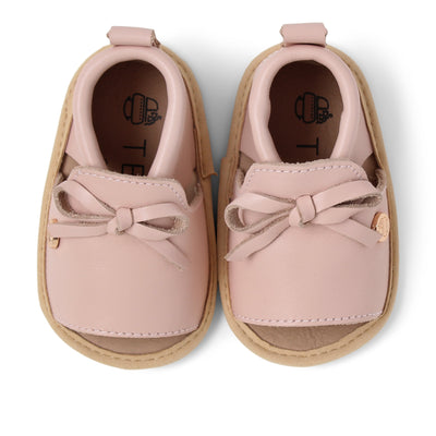TBGB Seashell Pink Leather Bow Shoes